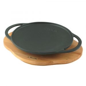 Litinová pánev "wok" 20cm s dřevěným podstavcem od značky LAVA Metal
