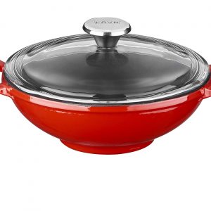 Litinový wok 16 cm - červený od značky LAVA Metal