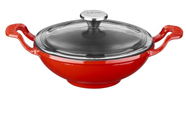 Litinový wok 16 cm - červený od značky LAVA Metal