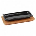 LAVA METAL Litinový talíř 30x15 cm s dřevěným podstavcem od značky LAVA METAL