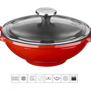 LAVA METAL Litinový wok 16 cm - červený od značky LAVA Metal
