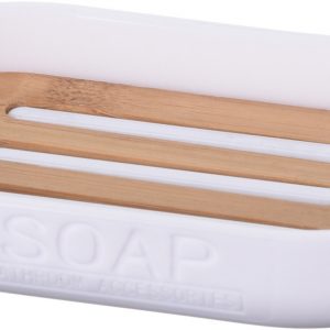 Koopman Podložka pod mýdlo bílá + bamboo 123x78x25mm od značky Koopman