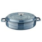 LAVA METAL Litinový hrnec nízký kulatý 28 cm - šedá majolika od značky LAVA METAL