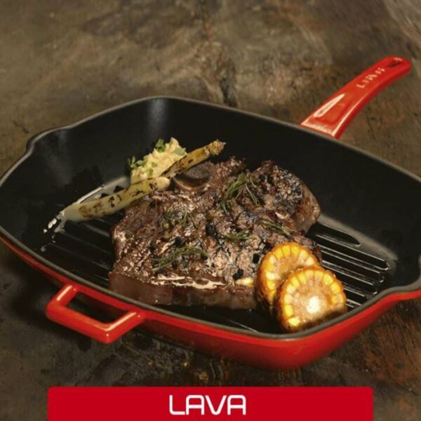 LAVA METAL Litinová grilovací pánev 26x26 cm - červená - Obrázek 9