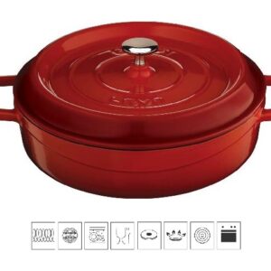 LAVA METAL Litinový hrnec nízký kulatý 32 cm - červený od značky LAVA METAL