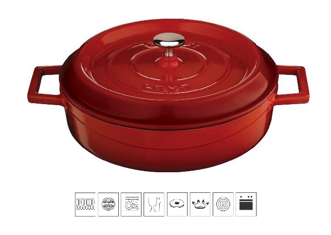 1014_litinovy-kastrol-cerveny-28cm0 LAVA METAL Litinový hrnec nízký kulatý 32 cm - červený od značky LAVA METAL