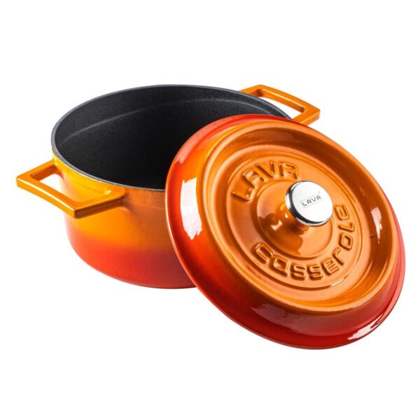 LAVA METAL Hrnec Ø 24 cm, 4,5 l, litinový, oranžový - Obrázek 2